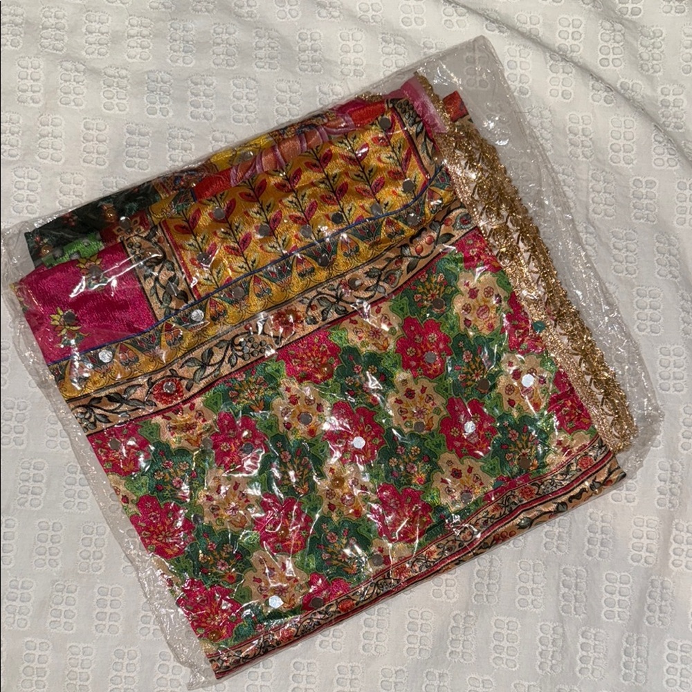 Floral Multicolor Pakistani Dupatta with Sequins